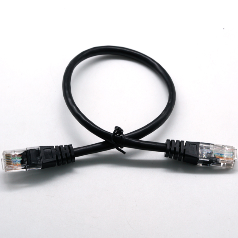 RJ45 8PIN Прозрачная головка 24 / 26AWG Черный сетевой кабель Ethernet Кабель LAN Жгут электрических проводов